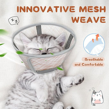 Supet Cat Collar Soft to Stop Licking, Breathable Air Mesh Cone for Cats After Neuter Surgery, Anti-Scratch Head Cone for Small Kitten Cats (M)