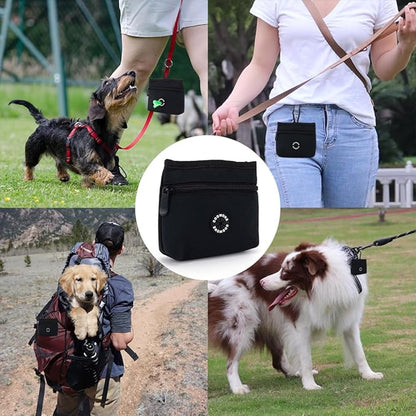 COOWONE Dog Treat Pouch with Pet Training Clicker, Detachable Dog Puppy Training Treat Bag, 900D Oxford Cloth Magnetic Closure Small Dog Poop Bag Holder for Travel or Outdoor Use
