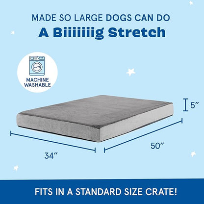 Barkbox Orthopedic Dog Bed with Memory Foam, Premium Comfort for Dogs and Puppies, Dog Bed for Joint Relief and Restful Sleep, Durable and Easy to Clean - Grey, XXL