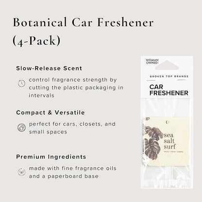 Sea Salt Surf Car Air Freshener, 4 Pack