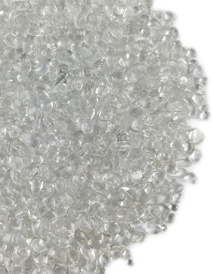 Lustering Decorative Round Glass Beads - Glass Marbles & Pebbles, Clear/Transparent 3-6mm, 1-Pound for Fire Pit Crafts, Resin Art, Vase Filler, Fish Tank & Aquarium Decoration