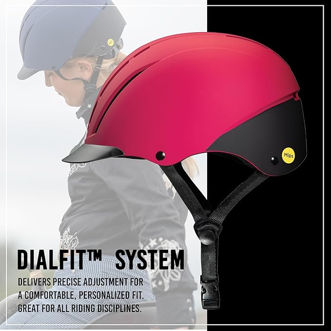 Troxel Spirit MIPS Technology Full Coverage Horse Riding Helmet, Horseback Riding Gear for Equestrians, Medium (7-7-3/8), Pink Duratec