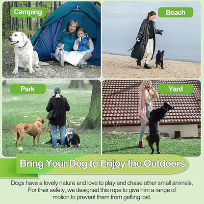 Tie Out Cable for Dogs,20FT Dog Leads,Heavy Duty Tie Out Cable for Large Dogs Up to 125lbs,Durable Dog Runner Tether Line for Outdoor,Yard