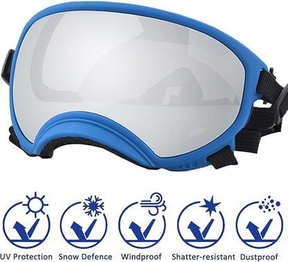 Winproof Large Dog Sunglasses with Adjustable Strap, UV Protection, Soft Goggles for Medium-Large Dogs
