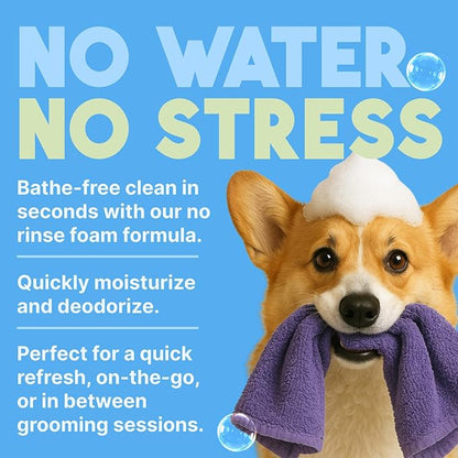 TropiClean Hypoallergenic Waterless Dog Shampoo | Dry Shampoo for Allergies & Sensitive Skin | Safe for Cats | Puppies & Kittens | No Rinse | 7.4oz