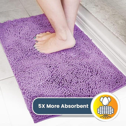 Muddy Mat® Original Dog Door Mat for Muddy Paws, Super Absorbent Microfiber, Non-Slip Washable Pet Rug, Quick Dry Chenille Entryway Carpet, Machine Washable Indoor Outdoor mat, Purple 18"x28"