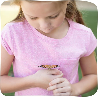 Insect Lore Butterfly Garden Kit with Live Caterpillars – Grow 10 Painted Lady Butterflies | STEM Learning Activity, Habitat with Journal, Stickers, Seeds & Figurines | As Seen on TV