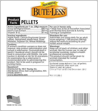 Bute-Less Comfort & Recovery Supplement Pellets, Healthy Inflammatory Response, 2 lb / 32 Day Supply