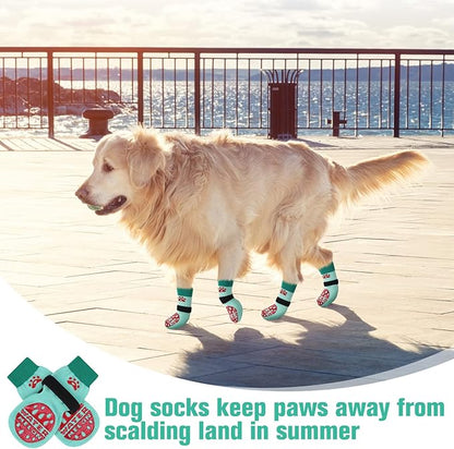 BEAUTYZOO Anti-Slip Dog Socks,Dog Shoes for Hot/Cold Pavement,Paw Protectors with Grips 3 Pairs for Puppy Small Medium Large Senior Old Dogs,Dog Socks to Prevent Licking and Hardwood Floor Protection