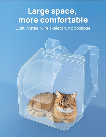 Pecute Cat Backpack Carrier, Large Space Cat Bubble Backpack, Breathable Cat Carrier, Shaded Dog Backpack Carrier, Ergonomic 3D Design for Travel, Hiking, Suitable for Shopping, and Vet, Green