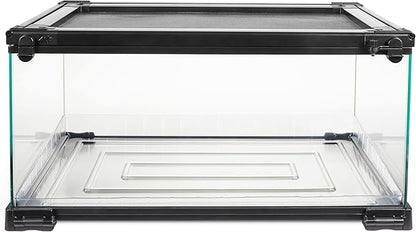 Zilla QuickBuild Reptile 10 Gallon Glass Terrarium Habitat with Bedding Tray For Geckos, Snakes, Lizards, Frogs, Turtles, and Tortoises, 20" x 12" x 10"