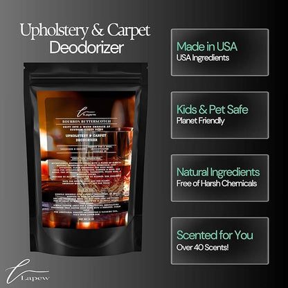 Bourbon & Butterscotch Carpet Freshener Powder 16 oz | Powerful Odor Eliminator for Home | Upholstery Deodorizer | Carpet Deodorizer | Pet Urine | Cat Litter Box