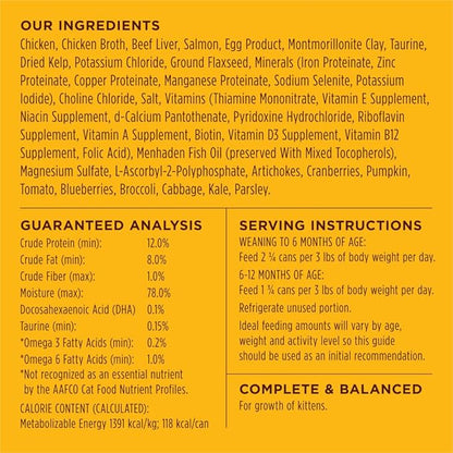 Instinct Original Kitten Wet Cat Food, Pate, Grain-Free - Real Chicken, 3 oz. Cans (Pack of 24)