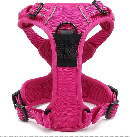 TRUE LOVE Truelove Adjustable No-Pull Dog Harness Reflective Pup Vest Harnesses Comfortable Control Brilliant Colors TLH5651(Fushcia,M)