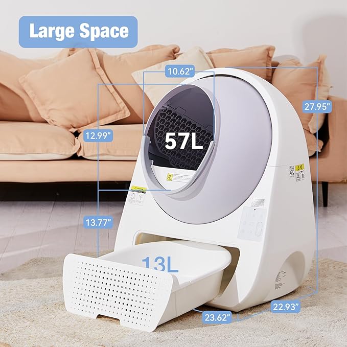 CATLINK Self Cleaning Automatic Litter Box for Cats - Hands-Free Cleanup with App Control, Double Odor Removal - Extra Large Size for 3.3~22lbs Cats - Smart Robot Cat Litter Box (Upgrade)