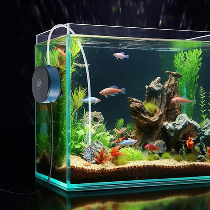 Nano Silent Aquarium Air Pump, Portable USB air Pump with Accessories, Suitable for 1-15 Gallon Fish Tanks, 200ml per Minute