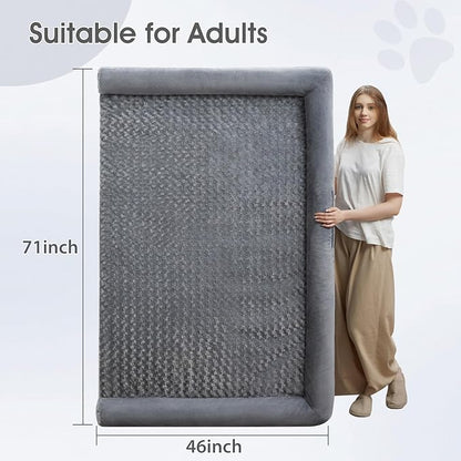BFPETHOME Dog Beds for Large Dogs, Orthopedic Dog Bed for Medium Large Dogs,Big Waterproof Couch Pet Bed with Removable Washable Cover