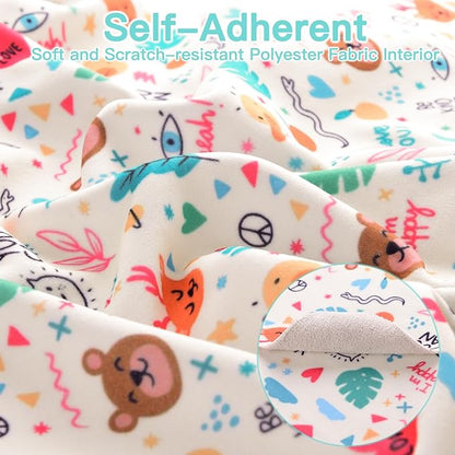 21.7" Cat Grooming Wrap, Cat Wrap for Cutting Nails, Self-Adherent Fabric Wrap for Cats, Cat Burrito Wrap Anti-Scratch, Anti-Escape, Multifunctional Swaddle Wrap Pet Tool (Orange Kitten, Large)
