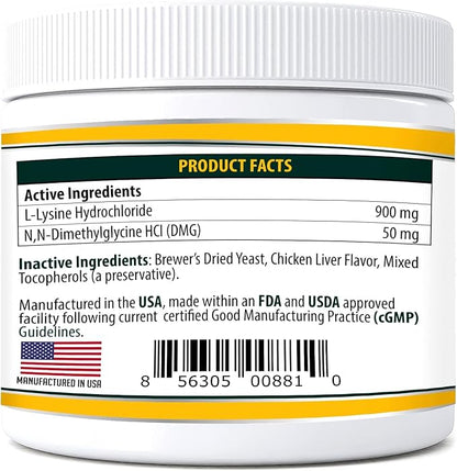 Trulysine Plus L-Lysine for Cats Immune Support Oral Powder 8oz/226g - Cats & Kittens of All Age, Sneezing, Runny Nose Squinting, Watery Eyes Chicken Liver Flavor (U.S.A)(226 Grams (900mg / Scoop))