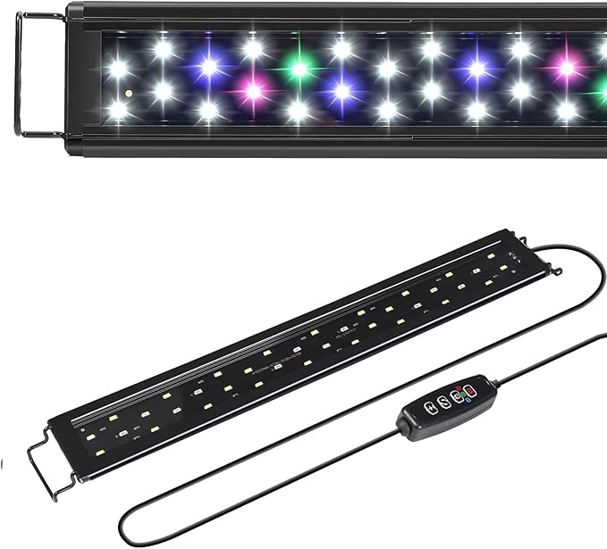 AQUANEAT LED Aquarium Light for 12 Inch Fish Tank, Auto On Off with Timer, Full Spectrum, Adjustable Brightness, Daylight Moonlight Mode, for Fresh Water Low-to-Mid Light Plants