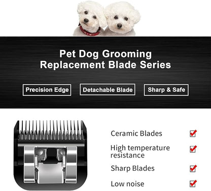 10 Blades Dog Grooming Blades Compatible with Andis/Oster A5/Wahl KM-10 Series Dog Clippers,Detachable Clipper Replacement Blade(4PCS-#10+4FC+5FC+7FC)