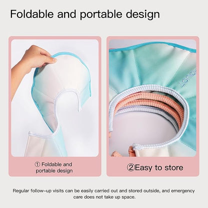 Touchdog Foldable Dog Cone Collar for Cats & Dogs - Adjustable Soft Recovery Collar with Waterproof PU Coating, Lightweight Design, 24.5cm/9.6in Wide Barrier (Pink Gradient Color, L)