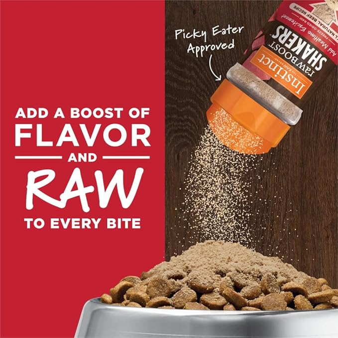 Instinct Raw Boost Shakers, Freeze-Dried Dog Food Powder Topper - Beef, 5.5 oz. Bottle
