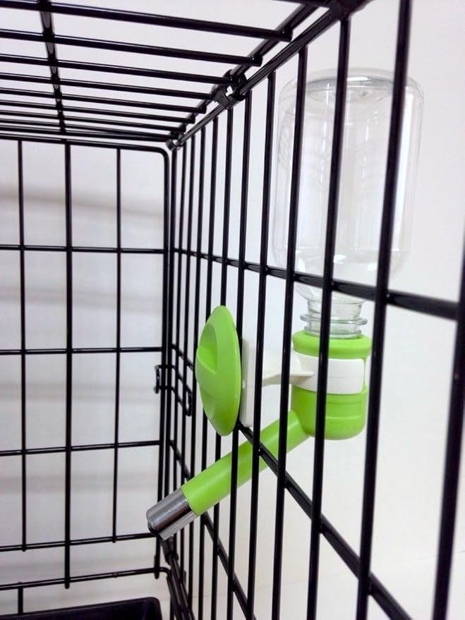 Choco Nose Patented No-Drip Dog Water Bottle/Feeder for Dogs/Cats and Other Small-Medium Sized Animals - for Cages, Crates or Wall Mount. 11.2 Oz. Mess Free Leak-Proof Nozzle 16mm, Apple Green (H590)