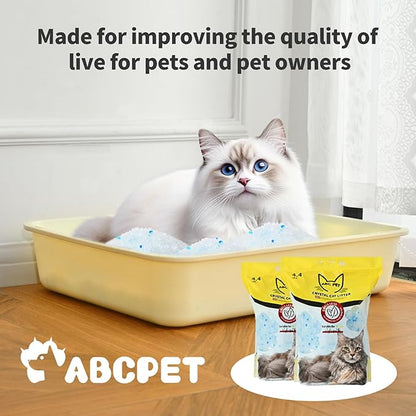 Cat Litter Crystals No Clumping Odor Control Kitty Litter Non-Clumping No scooping Low Dust, Low Tracking, Dehydrates Waste - 17.2 lbs (4 x 4.3 lb Packs)