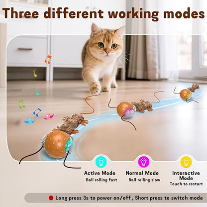 Automatic Interactive Cat Ball Toy – Mouse-Inspired Auto-Moving Ball for Indoor Cats