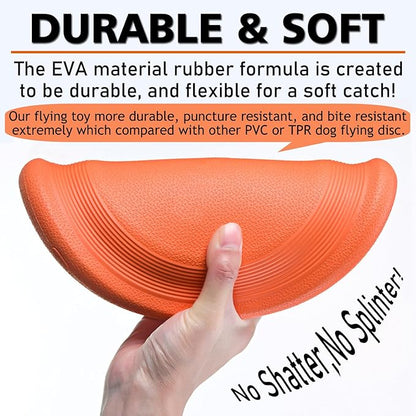 Rubber Flying Disc Dog Toy 2-Pack – 9.25" Puncture-Resistant Fetch Disc