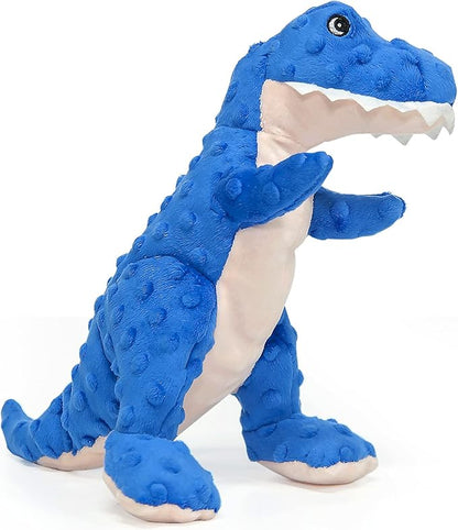 DODODOLA Blue Dinosaur Squeaky Dog Toy – Plush Stuffed Chew Toy for Small & Large Dogs