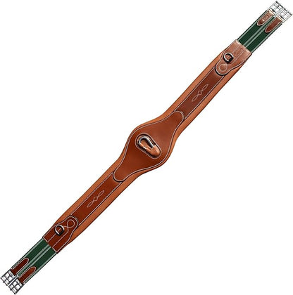 Exion Designer Anatomic Snap Over Lay Girth | Comfortable Leather Horse Girth for English Saddles | Jumping & Riding