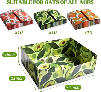 CONLI 30 PCS Disposable Litter Boxes for Cats, Foldable Waterproof Kitten Litter Box Low Entry, Portable Litter Box for Cats Small Pets Animals Travel Needs