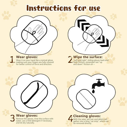 Atsy Pet Hair Removal Glove for Cats & Dogs,Electrostatic Pet Hair Removal Gloves,Reusable Pet Hair Removal Tool,Cat Grooming Gloves for Hair Removal for Couch, Furniture, Carpet, Curtain(2PCS)