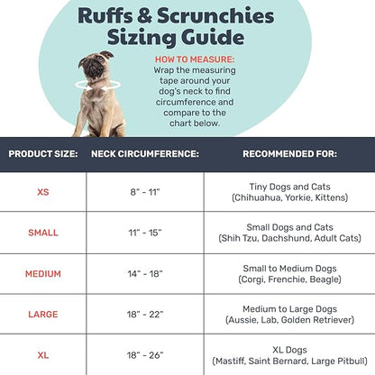 Huxley & Kent Ruff Pet Scrunchy | Santa (Medium) | Festive Christmas/Holiday Neckwear for Dogs/Cats | Fun Stretchable Costume Accessory | Soft Collar with Bells