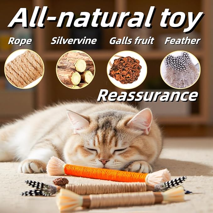 Cat Toys 12Pack Silvervine Chew Stick 12Pack Kitten Treat Catnip Toy Kitty Natural Stuff Catnip for Cleaning Teeth Indoor Dental Snack Interactive