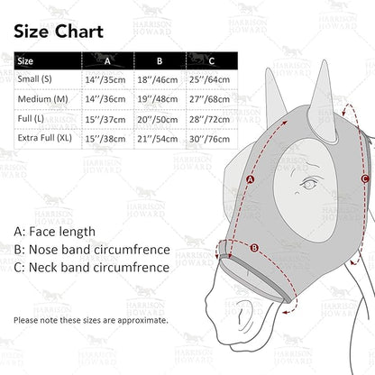 Harrison Howard Super Comfort Stretchy Fly Mask Large Eye Space with UV Protection Soft on Skin with Breathability Fluro Lime M Cob