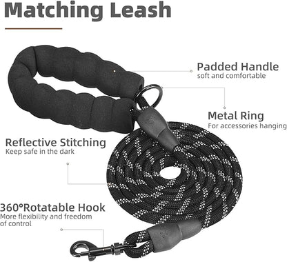PUPTECK No Pull Dog Harness Small Sized, Adjustable Reflective Dog Harness with Handle Easy Control, Comfortable Soft Padded Pet Vest Harness for Small Dogs, Plaid Black L