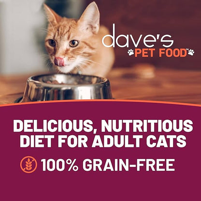 Dave's Pet Food Grain Free Wet Cat Food (Tuna & Salmon Dinner in Aspic), Naturally Healthy Canned, Added Vitamins & Minerals, 5.5 oz Cans (24 Pack