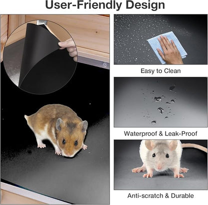 Guinea Pig Cage with Wooden Stand - Hamster Cage, Small Animal Cage Anti Chew Ramp, Hideout, Platform, Pull Out Tray (Wood, L)