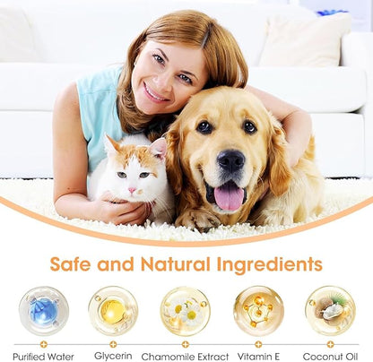 Finger Brushes for Dental Care of Pets, Teeth Cleaning Finger Wipes, Dog Dental Wipes, Reduce Plaque & Tartar, Freshen Breath, Safe & Natural Pet Dental Wipes for Dogs Teeth