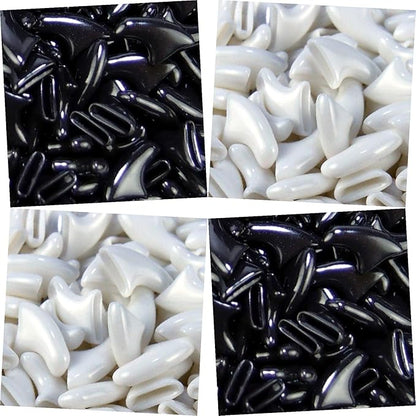 zetpo 80 pcs Cat Claw Covers | Cat Nail Caps | with Adhesives and Applicators (L, Black, White)