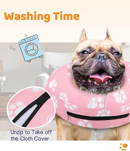 Supet Inflatable Dog Cone Collar Alternative After Surgery, Dog Neck Donut Collar Recovery E Collar, Soft Pet Cone for Small Medium Large Dogs