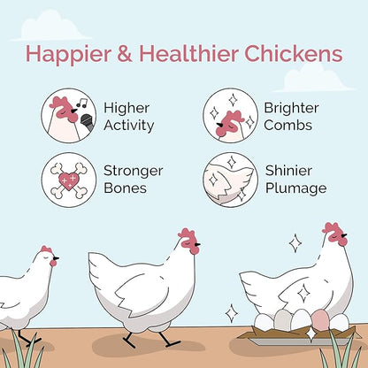 Chicken Grit for Layer & Grower Chickens Age 8-20+ Weeks - 100% Natural Mineral Chicken Grit Quartzite, Poultry Grit, USA Mined, 4 lbs