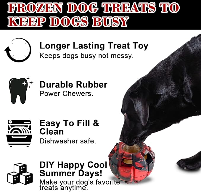 Yipetor Frozen Treat Dispensing Dog Toy – Durable Rubber Puzzle for Power Chewers