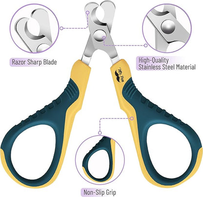 Mr. Pen Cat Nail Trimmer - Yellow & Gray Cat Claw Clippers for Pets & Kittens