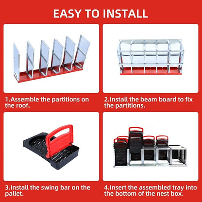 Chicken Nesting Box, 6 Hole 2 Layer Hen Nest Box, Roll Away Eggs Laying Box,Cleanable Pull Out Hen Roosting Box
