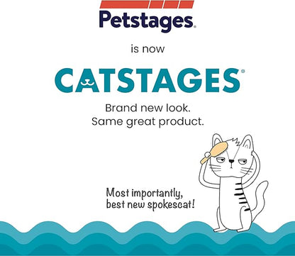 Catstages Scratch & Groom Cat Scratcher with Removable Curved Brush for Self-Grooming Station, Orange