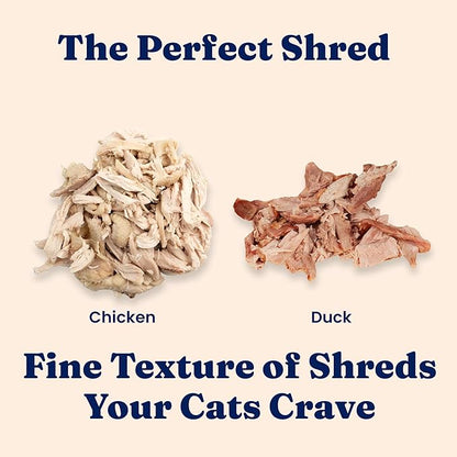 Solid Gold Wet Cat Food Shreds in Gravy - Healthy Canned Cat Food Made w/Real Chicken & Duck Shreds, Vitamins & Minerals - Grain Free & Gluten Free Canned Meals for Cats & Kittens - 24ct/3oz Can